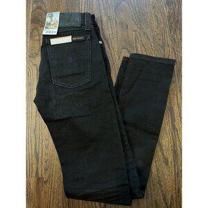 NWT Nudie Skinny Lin Black Organic Cotton Jeans Black Raven Size 26x30 $185